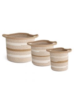 SET 3 CESTINI MULTIUSO 31 X H 27 - 26 X H 24 CM - 20 X H 22 CM EVVIVA